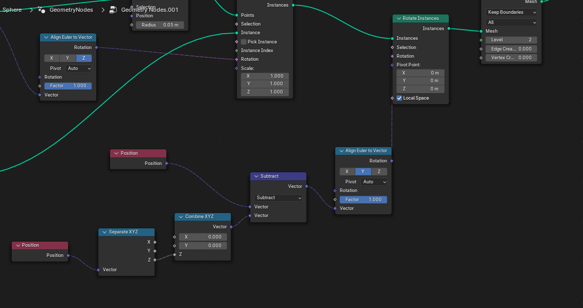 GeometryNodes. Распределение Instances по поверхности