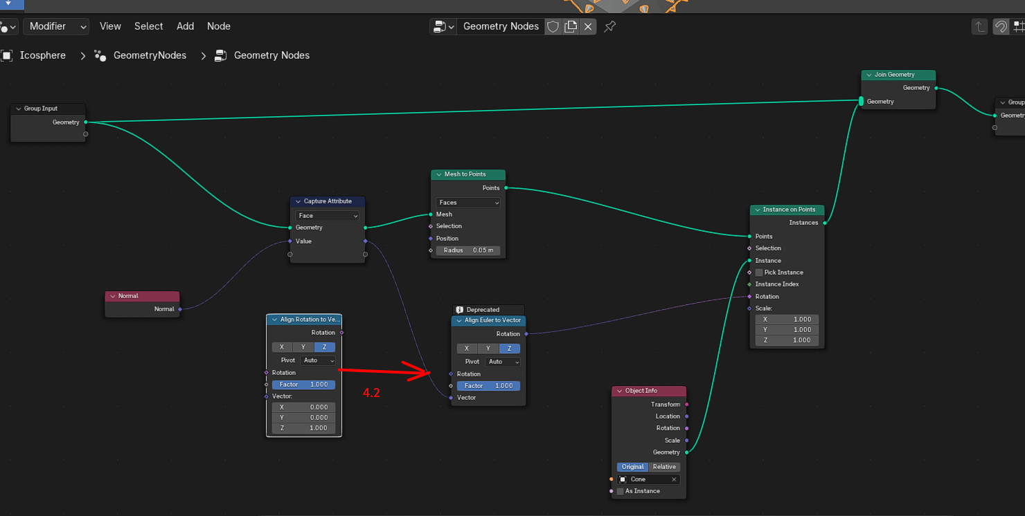 Geometry Nodes. Распределение Instances по поверхности с ориентацией в зависимости от наклона и формы