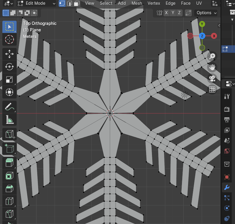 Моделирование снежинки Blender