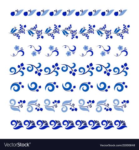 Гжель. Элементы узоров