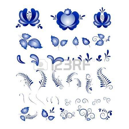 Гжель. Элементы узоров